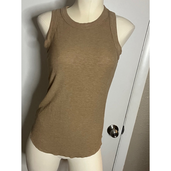 nwt womens tank top by nostalgia brown ribbed preshrunk size small - Picture 9 of 9